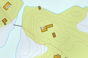 Kartbilde fra WMS-tjeneste av avviket