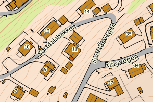 Kartbilde fra WMS-tjeneste av avviket