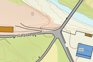 Kartbilde fra WMS-tjeneste av avviket