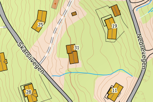 Kartbilde fra WMS-tjeneste av avviket