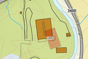 Kartbilde fra WMS-tjeneste av avviket