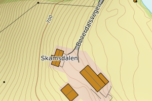 Kartbilde fra WMS-tjeneste av avviket
