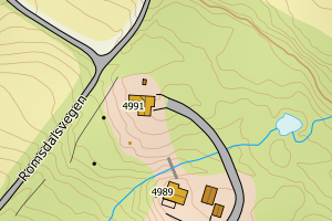 Kartbilde fra WMS-tjeneste av avviket