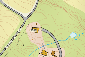 Kartbilde fra WMS-tjeneste av avviket