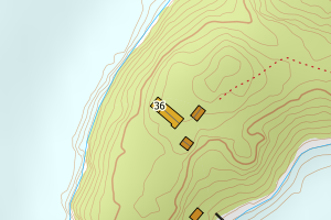 Kartbilde fra WMS-tjeneste av avviket