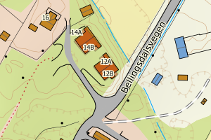 Kartbilde fra WMS-tjeneste av avviket