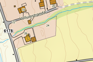 Kartbilde fra WMS-tjeneste av avviket