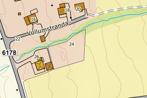 Kartbilde fra WMS-tjeneste av avviket