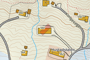 Kartbilde fra WMS-tjeneste av avviket