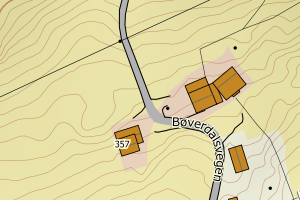 Kartbilde fra WMS-tjeneste av avviket