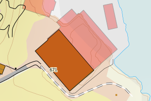 Kartbilde fra WMS-tjeneste av avviket