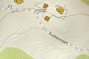 Kartbilde fra WMS-tjeneste av avviket
