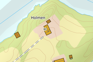 Kartbilde fra WMS-tjeneste av avviket