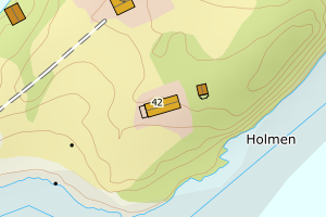 Kartbilde fra WMS-tjeneste av avviket