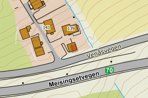 Kartbilde fra WMS-tjeneste av avviket