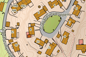 Kartbilde fra WMS-tjeneste av avviket