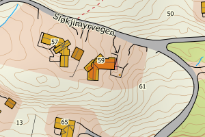 Kartbilde fra WMS-tjeneste av avviket