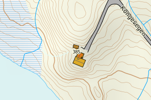 Kartbilde fra WMS-tjeneste av avviket