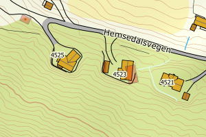 Kartbilde fra WMS-tjeneste av avviket