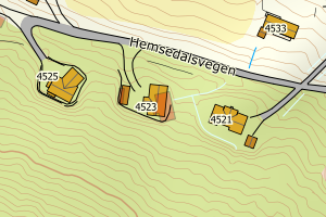 Kartbilde fra WMS-tjeneste av avviket