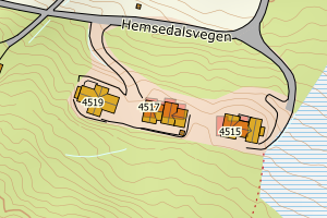 Kartbilde fra WMS-tjeneste av avviket