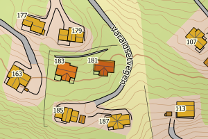 Kartbilde fra WMS-tjeneste av avviket