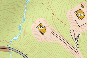 Kartbilde fra WMS-tjeneste av avviket