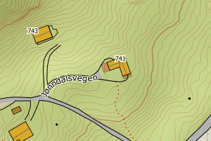 Kartbilde fra WMS-tjeneste av avviket
