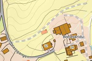 Kartbilde fra WMS-tjeneste av avviket