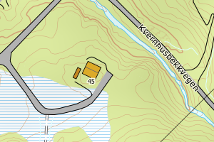 Kartbilde fra WMS-tjeneste av avviket