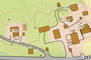 Kartbilde fra WMS-tjeneste av avviket