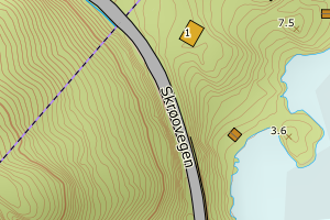 Kartbilde fra WMS-tjeneste av avviket