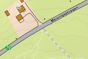 Kartbilde fra WMS-tjeneste av avviket