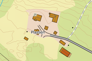 Kartbilde fra WMS-tjeneste av avviket