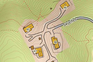 Kartbilde fra WMS-tjeneste av avviket