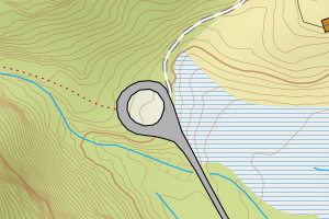 Kartbilde fra WMS-tjeneste av avviket