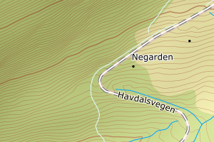 Kartbilde fra WMS-tjeneste av avviket