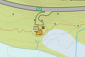 Kartbilde fra WMS-tjeneste av avviket