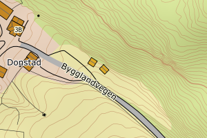 Kartbilde fra WMS-tjeneste av avviket