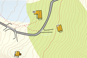 Kartbilde fra WMS-tjeneste av avviket
