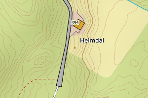 Kartbilde fra WMS-tjeneste av avviket
