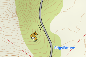 Kartbilde fra WMS-tjeneste av avviket