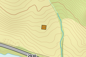 Kartbilde fra WMS-tjeneste av avviket