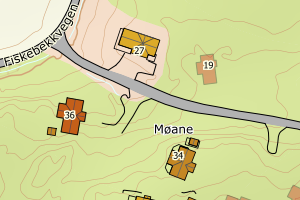 Kartbilde fra WMS-tjeneste av avviket