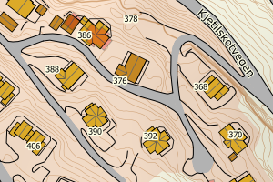 Kartbilde fra WMS-tjeneste av avviket