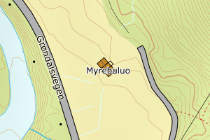 Kartbilde fra WMS-tjeneste av avviket