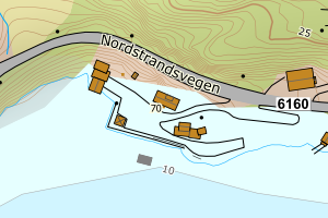 Kartbilde fra WMS-tjeneste av avviket