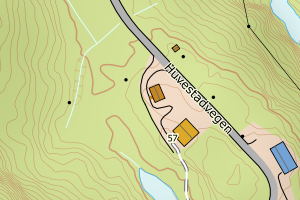 Kartbilde fra WMS-tjeneste av avviket
