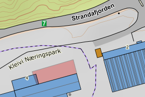 Kartbilde fra WMS-tjeneste av avviket