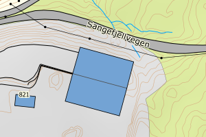 Kartbilde fra WMS-tjeneste av avviket